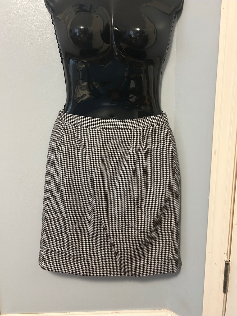 Vintage 80/90s Nicole Clyne Houndstooth Skirt Lined Size 10 made in USA